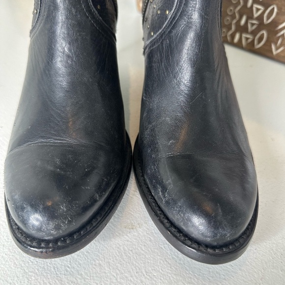 Lucchese Western Cowboy Studded Black Ankle Boots Women’s - Size 8B - Picture 5 of 10